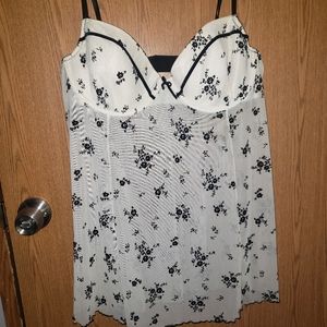 Sheer negligee with attached bra